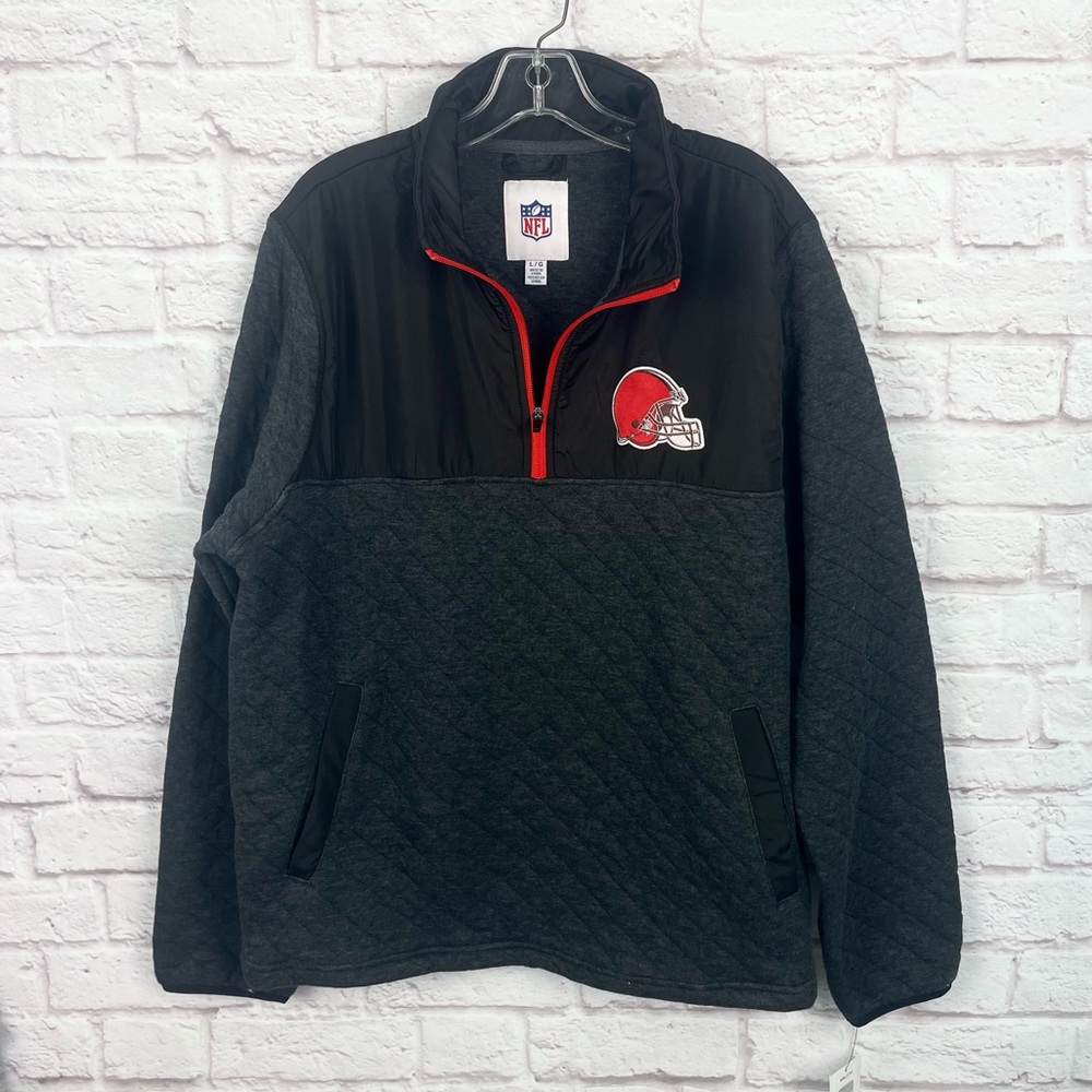 Cleveland‎ Browns Logo Advanced Long Sleeve 1/4 Zip Pullover Size Large New!